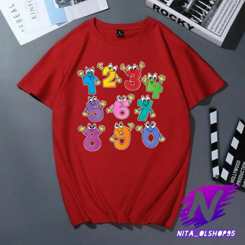 kaos anak number animasi baju number kartun anak free cetak nama