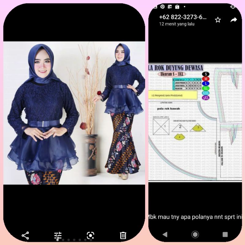 Pola Baju Pola Jahit Pola Kebaya Peplum Rok Duyung Dewasa S Xxl Shopee Indonesia