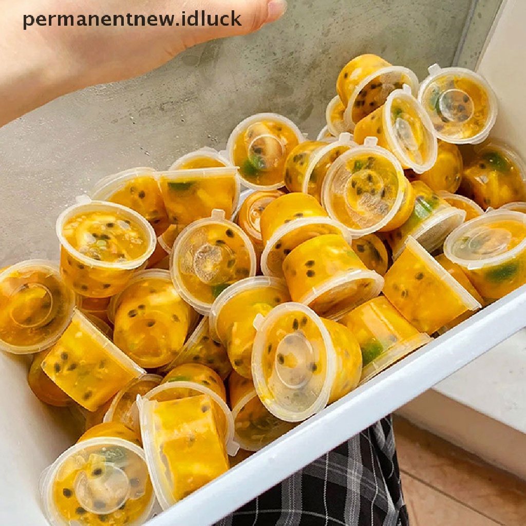 50 Pcs Kotak Penyimpanan Makanan Saus Bahan Plastik Ukuran 25ML Dengan Tutup