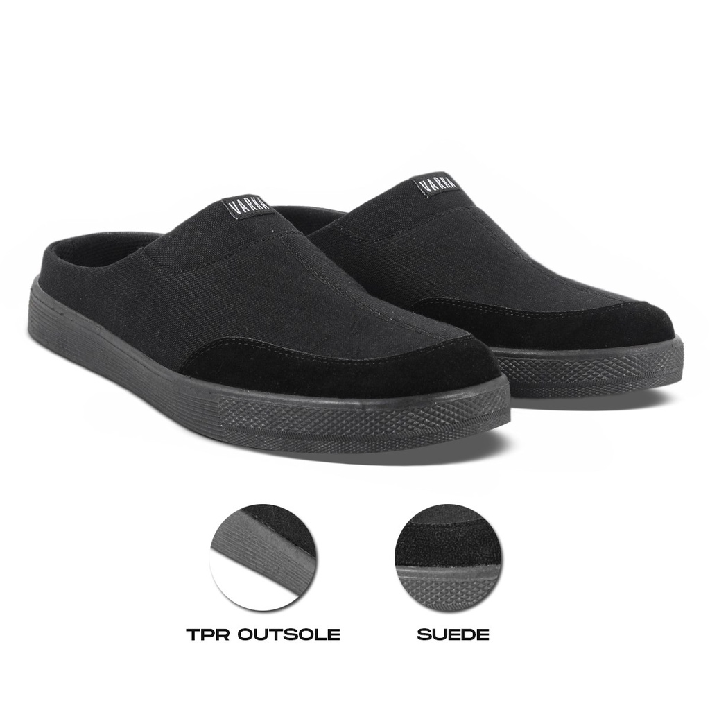 Sepatu Sandal Pria V 4072 Brand Varka Sepatu Sandal Bustong Selop Pria Modis Berkualitas Warna Hitam