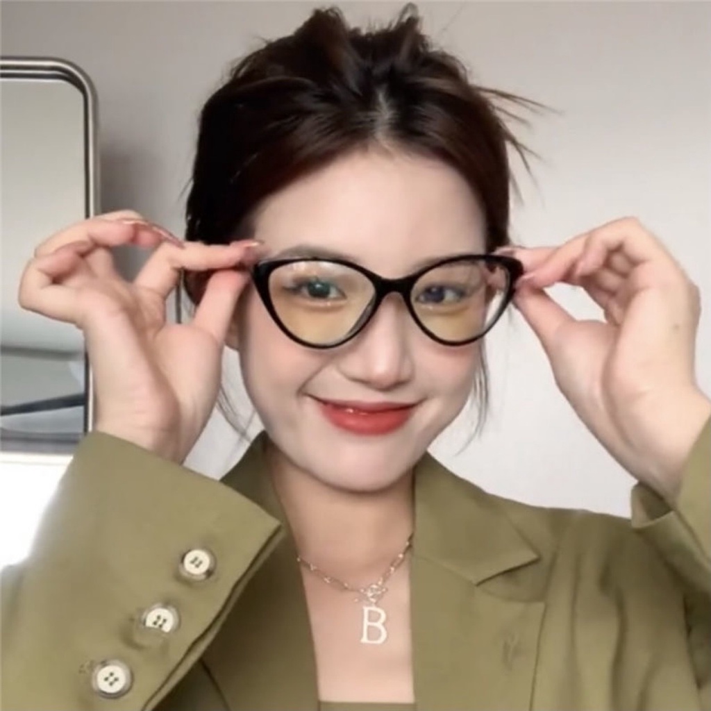 COD✨kacamata Leopard Cat Eye Wanita Korea Retro Murah Cwek Gaya Tikkok Terbaru 2022 Kaca mata Anti Radiasi hp dan komputer Fashion Import Eyeglasses Optical Glasses Ready Dtock