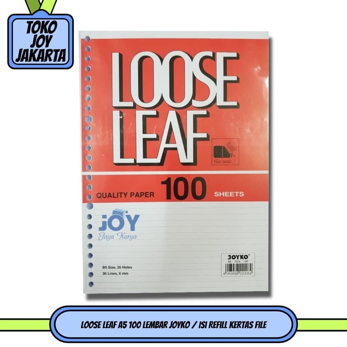 

Loose Leaf A5 100 lembar Joyko / Isi Refill Kertas File