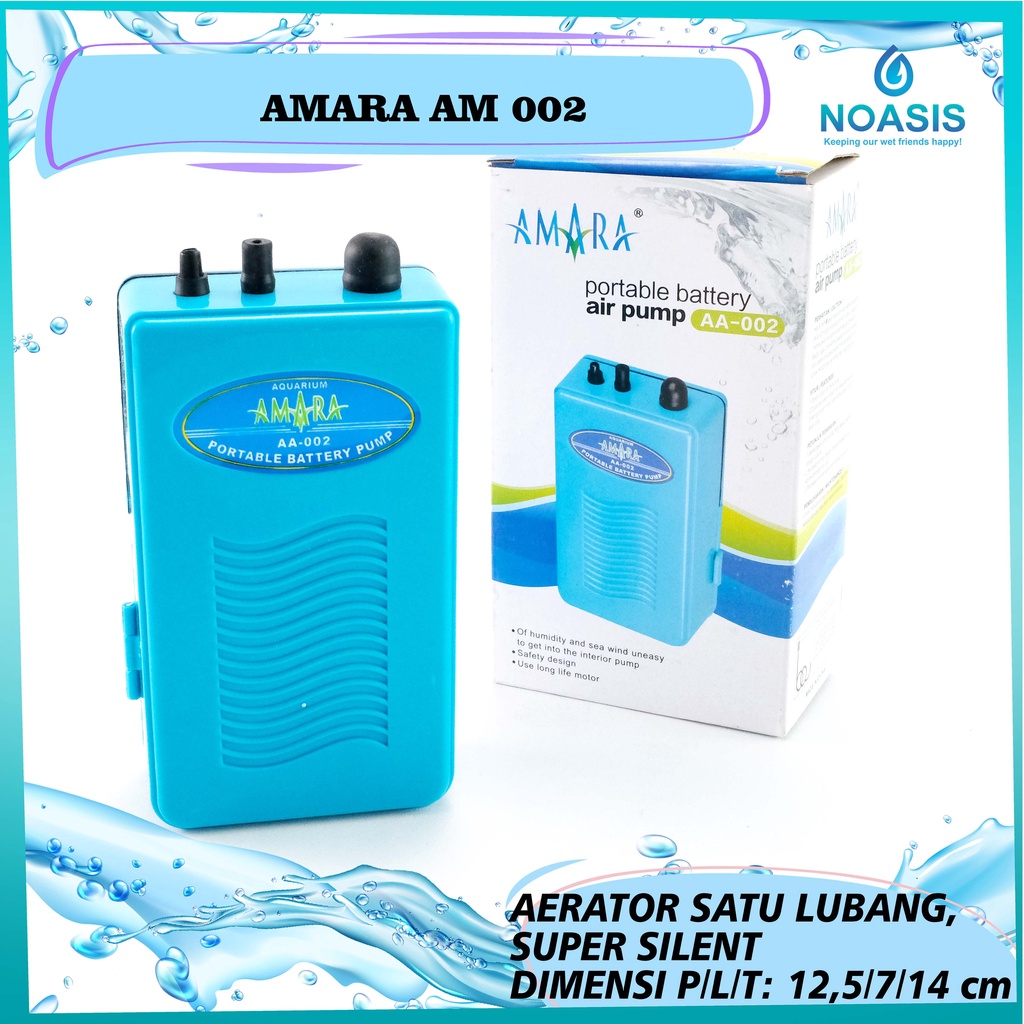 AERATOR POMPA UDARA BATERAI / EMERGENCY AMARA 002 AA-002 AQUARIUM 2 LUBANG / OUTPUT