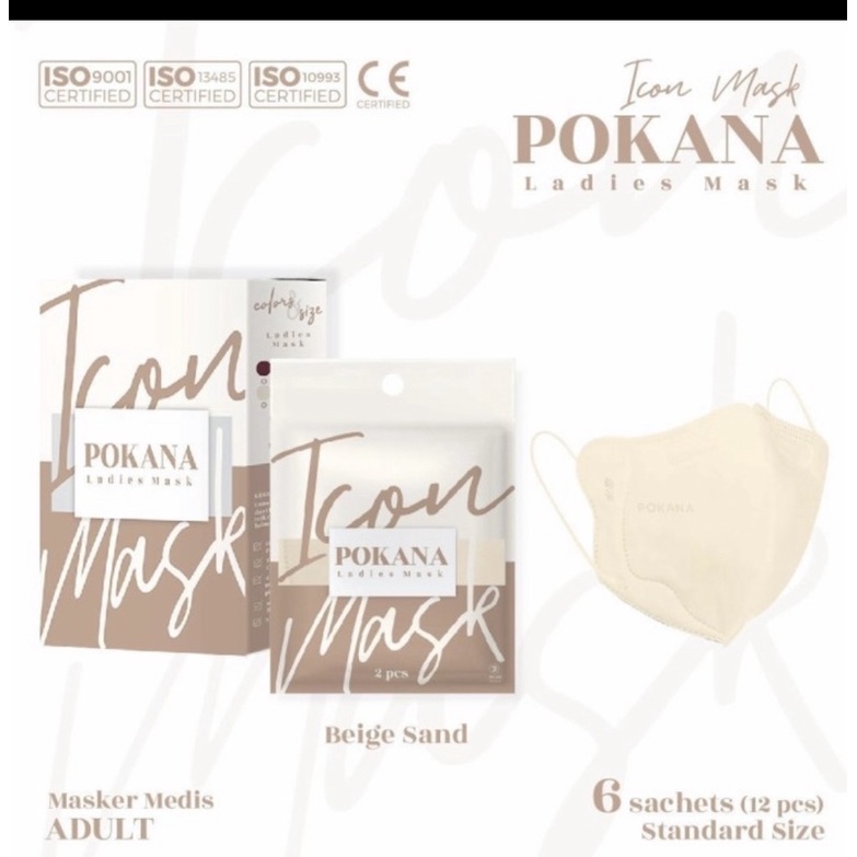 Masker Pokana Icon Mask Ladies Mask 4ply Masker Medis