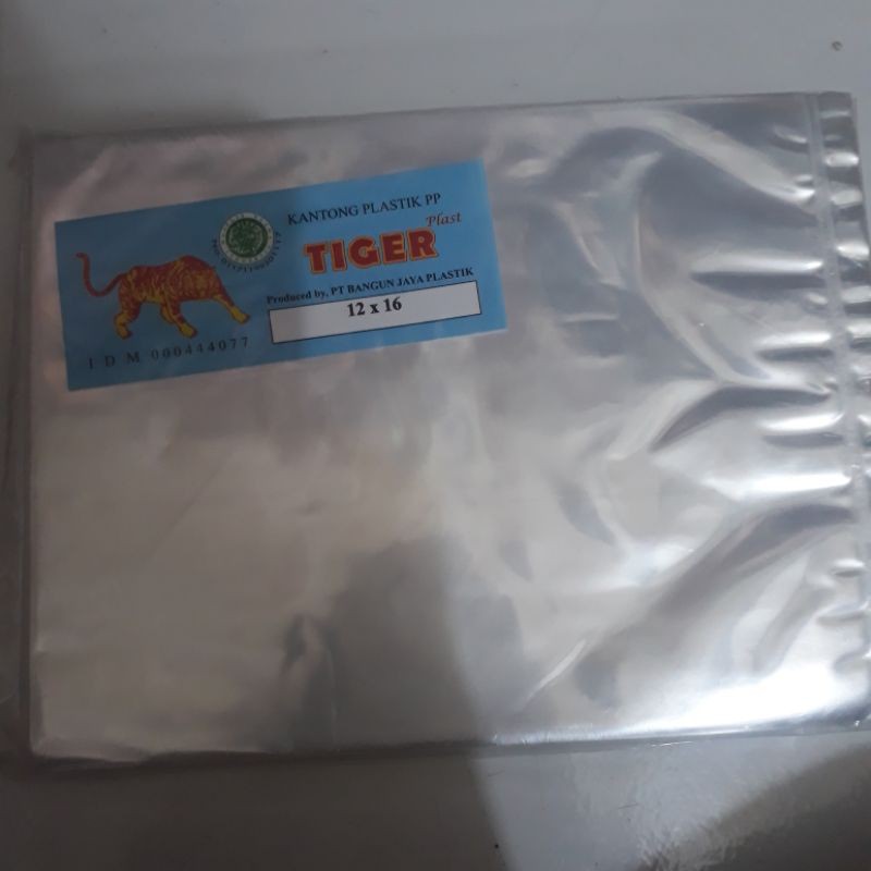plastik bening pp tiger uk. 12 x 16