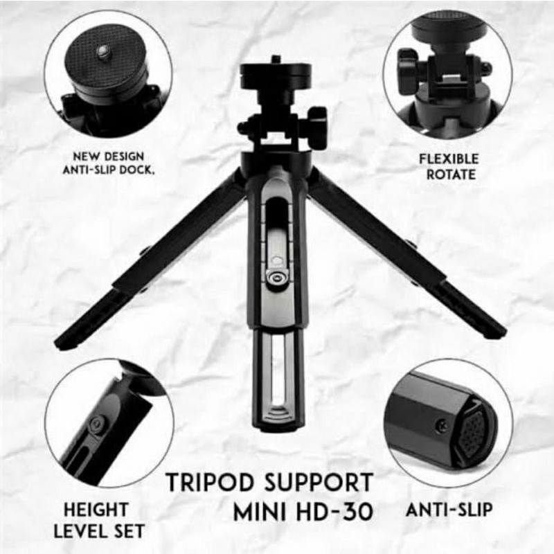 MINI TRIPOD SUPPORT FOR HANDPHONE CAMERA + HOLDER U TRIPOD HANDPHONE HOLDER MEJA