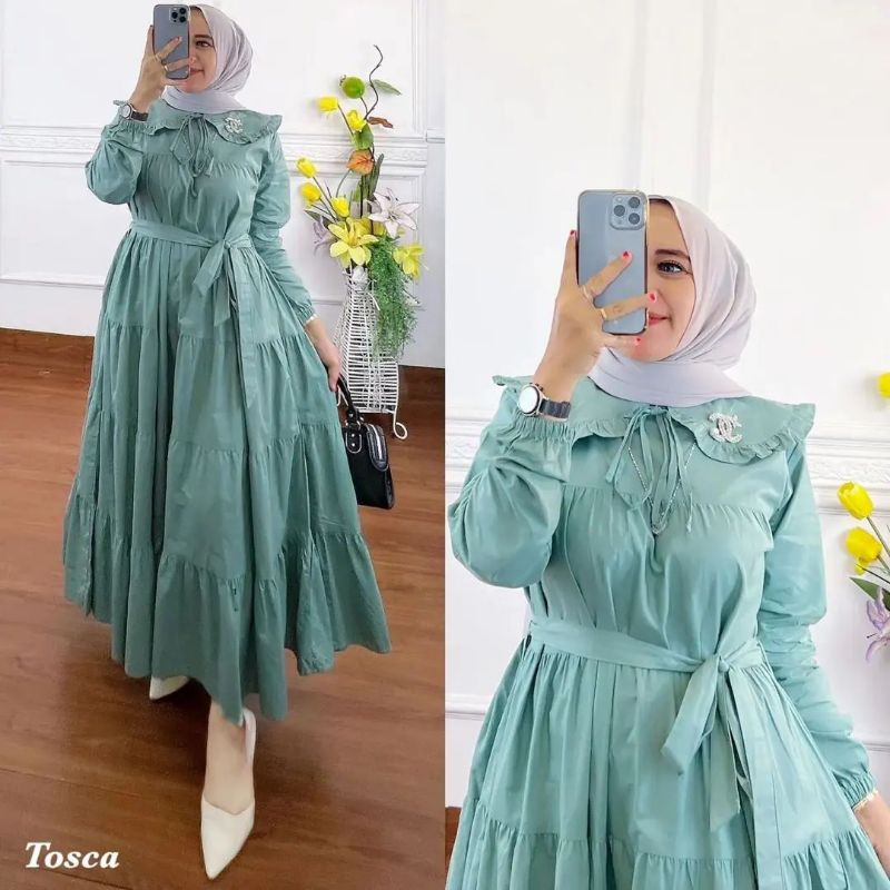 AMORA DRESS KATUN RAYON FIT L XL/KIRANTI DRESS/GAMIS MUSLIM WANITA TERBARU COTTON RAYON/FAR MOSLEMSTORE