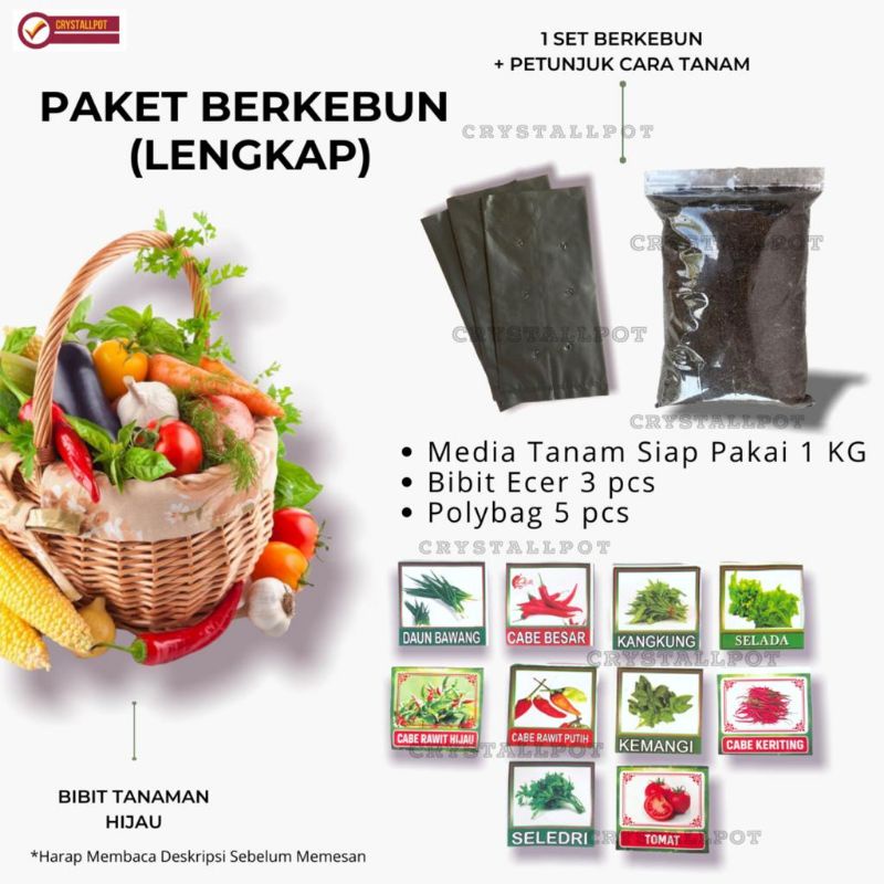 BENIH BIBIT PAKET SAYURAN LENGKAP SIAP PAKAI - PAKET BERKEBUN LENGKAP