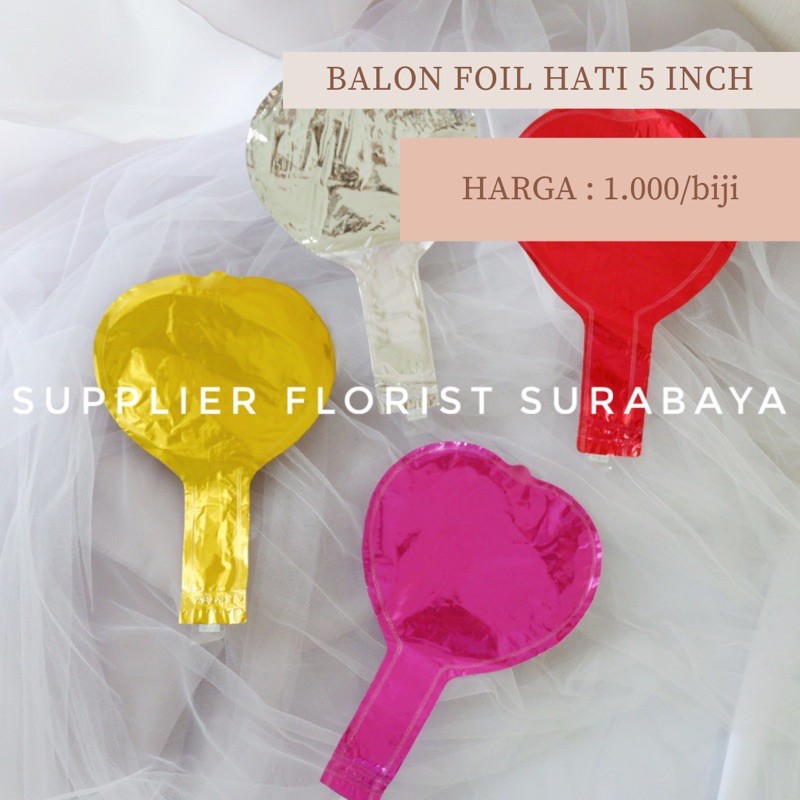 balon hati foil / balon foil / balon hati kecil / balon hati foil 5inchi / balon hati 5 inchi