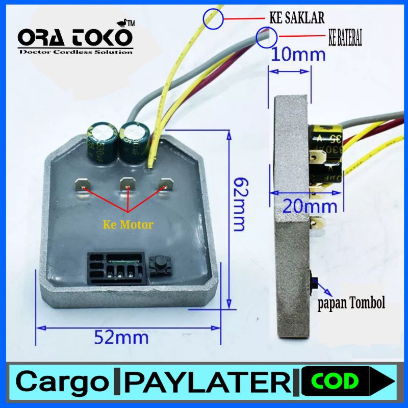 Saklar Gerinda Esc Papan Modul Gerinda Brushless 18- 24 V , Anggle Gerinda untuk Xenon, Jld, Nrt pro