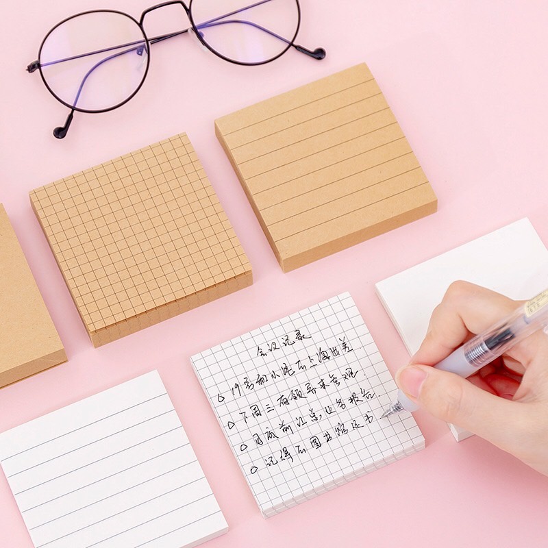 

STICKY NOTES MEMO CRAFT COKLAT / PUTIH GRID BLANK LINE