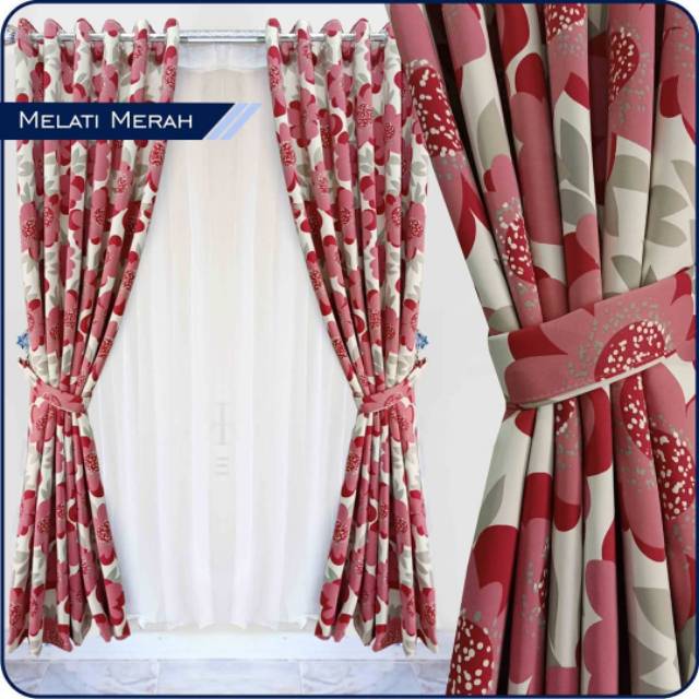 Gorden blazer motif melati merah