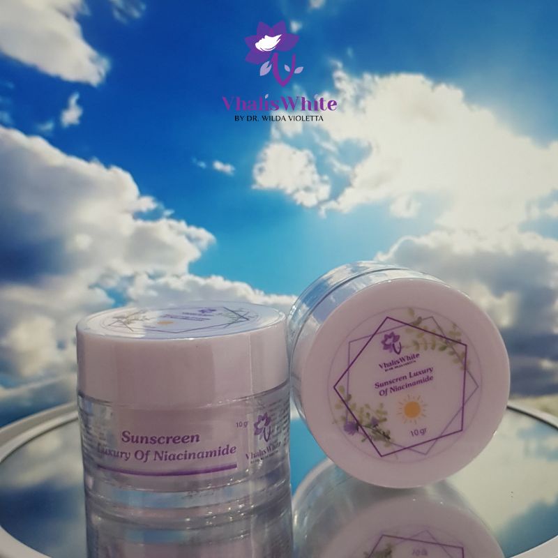 vhalis white luxury of niacinamide sunscreen by dr wilda produk Violetta skincare