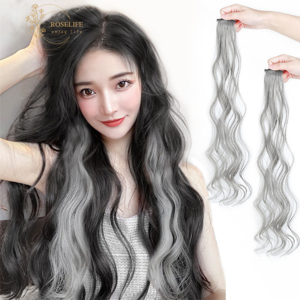 Roselife 20 colors Korean Fashion Long Wave Curly Hair Extension Wig Piece with BB Clip 55cm