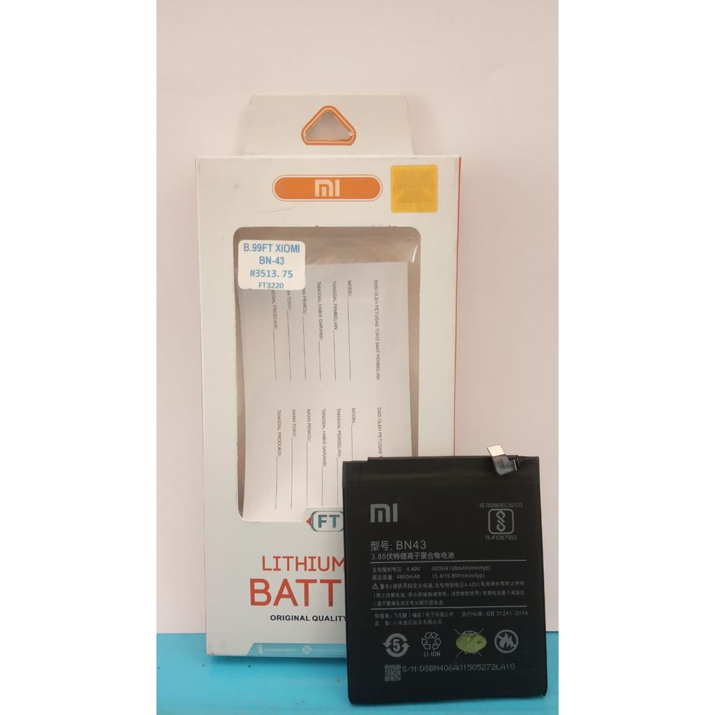 BATERAI  BATRE  XIAOMI BN43/ NOTE 4X / NOTE 4
