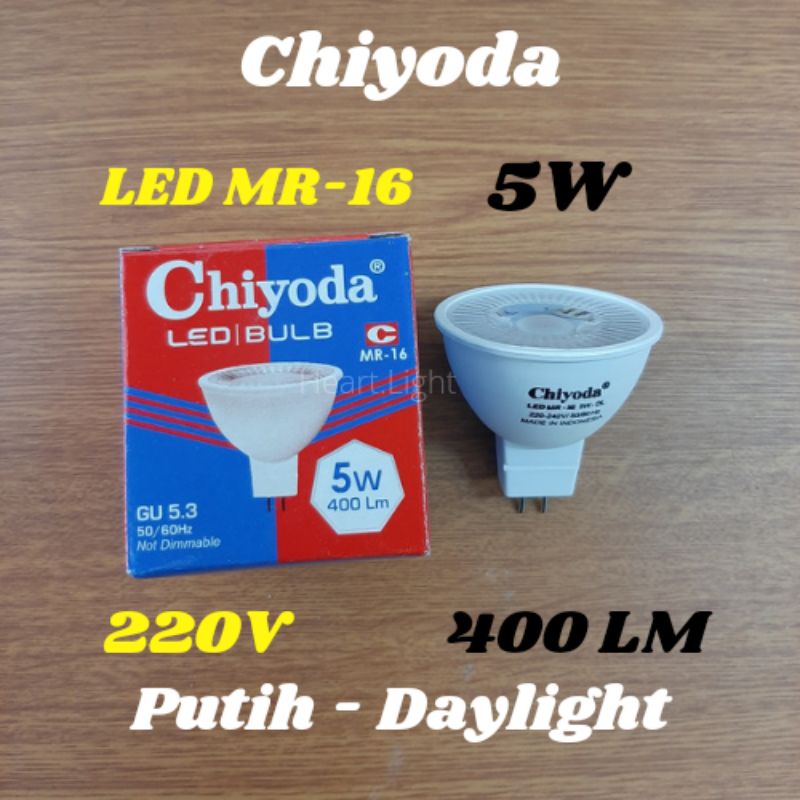 LAMPU LED CHIYODA MR16 5W PUTIH DAYLIGHT 220V 400LM GU53/LED MR16 5WATT PUTIH 400LM AWET