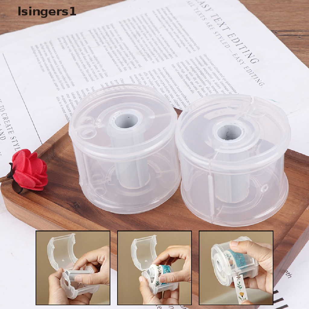 (lsingers1) Dispenser Selotip Bentuk Bulat Ukuran 5.5x6.5cm