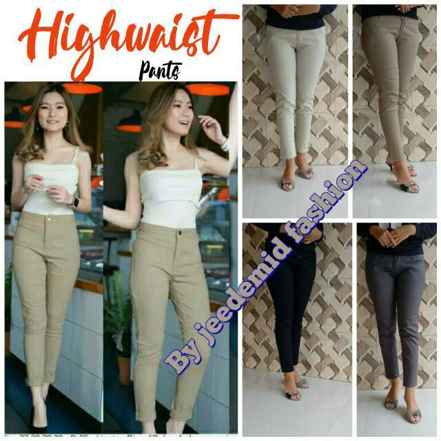  CELANA  CHINOS  WANITA high waist CELANA  IMPORT  MURAH HW 