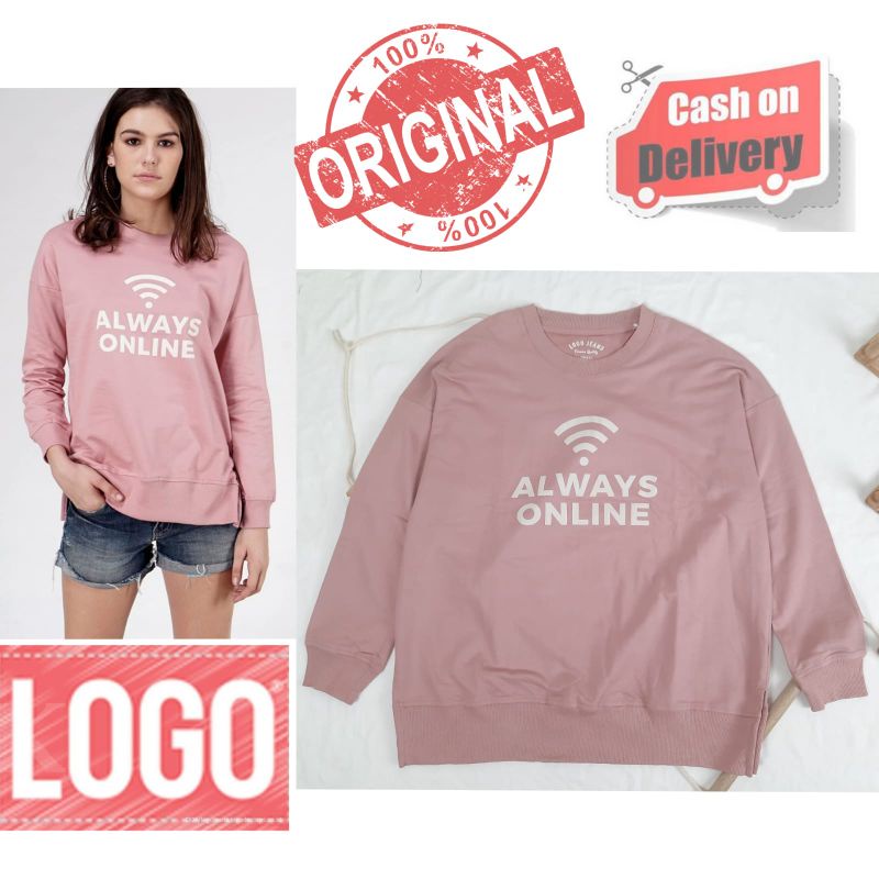SWEATER LOGO JEANS MURAH CREWNECK HOODIE WANITA SWETER SWITER HODIE MURAH KEKINIAN OVERSIZE TEBAL PO
