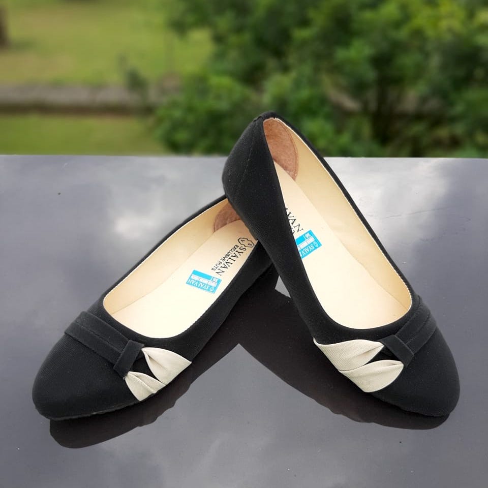 SBD04 Sepatu Balet Wanita Aksesoris Pita Bahan Hammer - Flat shoes wanita