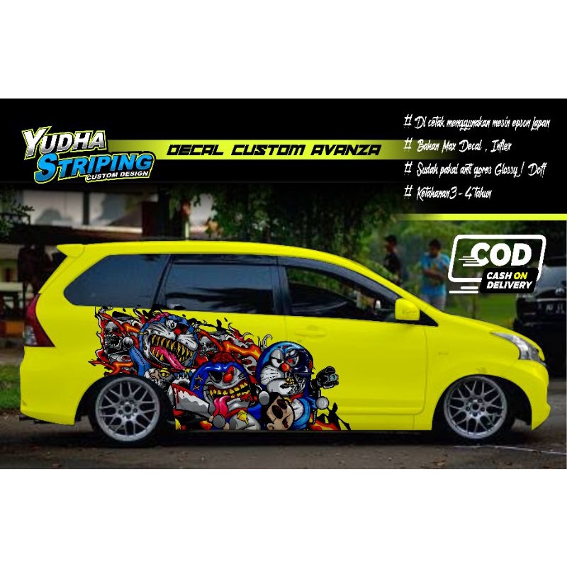STICKER VARIASI MOBIL AVANZA, VIOS, YARIS, CAYLA, AYLA, DLL