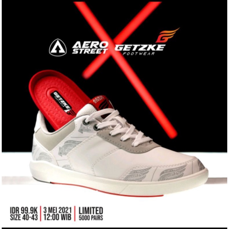 MURAH Sepatu limited edition Aerostreet X Getzke Bersina abu abu