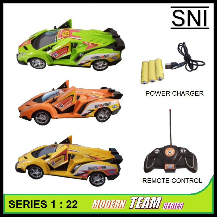 H0369 HAPPY KIDS MAINAN ANAK MOBIL REMOTE MODERN TEAM SERIES MAINAN MOBIL REMOTE BATERAI RECHARGE