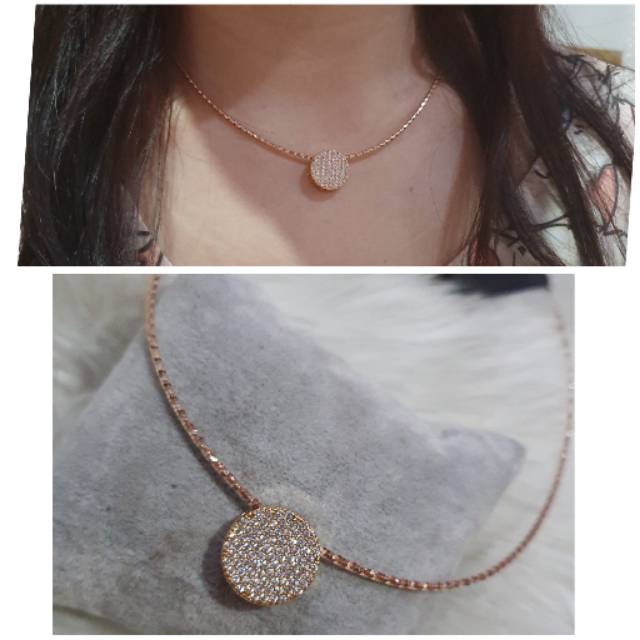 Kalung premium Quality lapis emas Anti Karat Anti Alergi Necklace Zircon mirip emas asli K-137