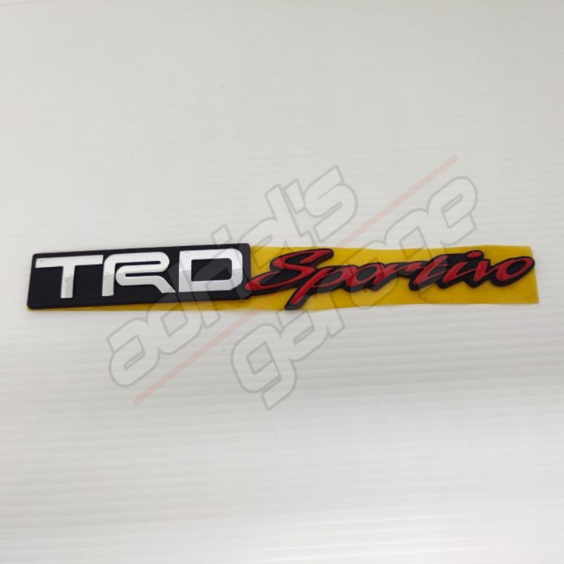 Emblem Logo TRD Sportivo Ori Merah Chrome untuk Toyota Fortuner, Rush, Yaris
