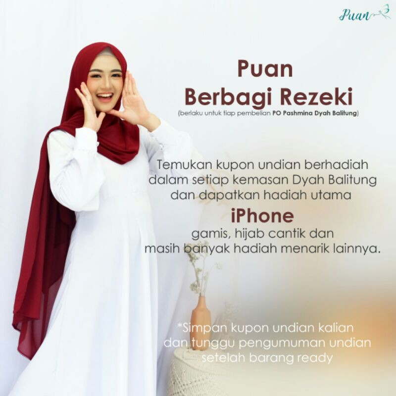 *OPEN PO* Pashmina Dyah Balitung by Puan