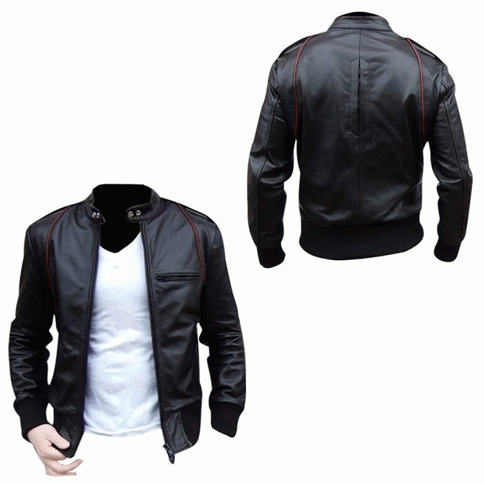 Atjin-Jaket Kulit Pria ARIEL terlaris Kasual Exclusive Series Ferrari / Jaket Motor Pria FULL BLACK