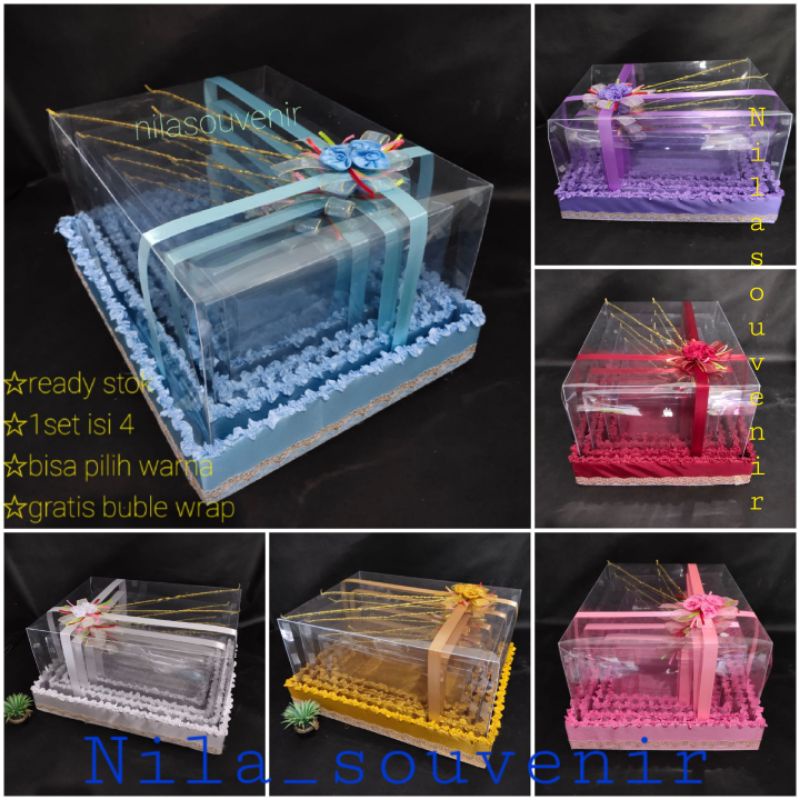 kotak hantaran seserahan/box hantaran 1set isi 4 gratis bubble wrap.ready 6warna
