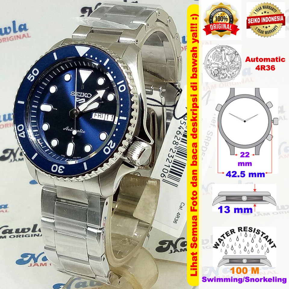 Seiko 5 Sports SRPD51K1 Automatic Blue Dial - Jam Tangan Pria SRPD51