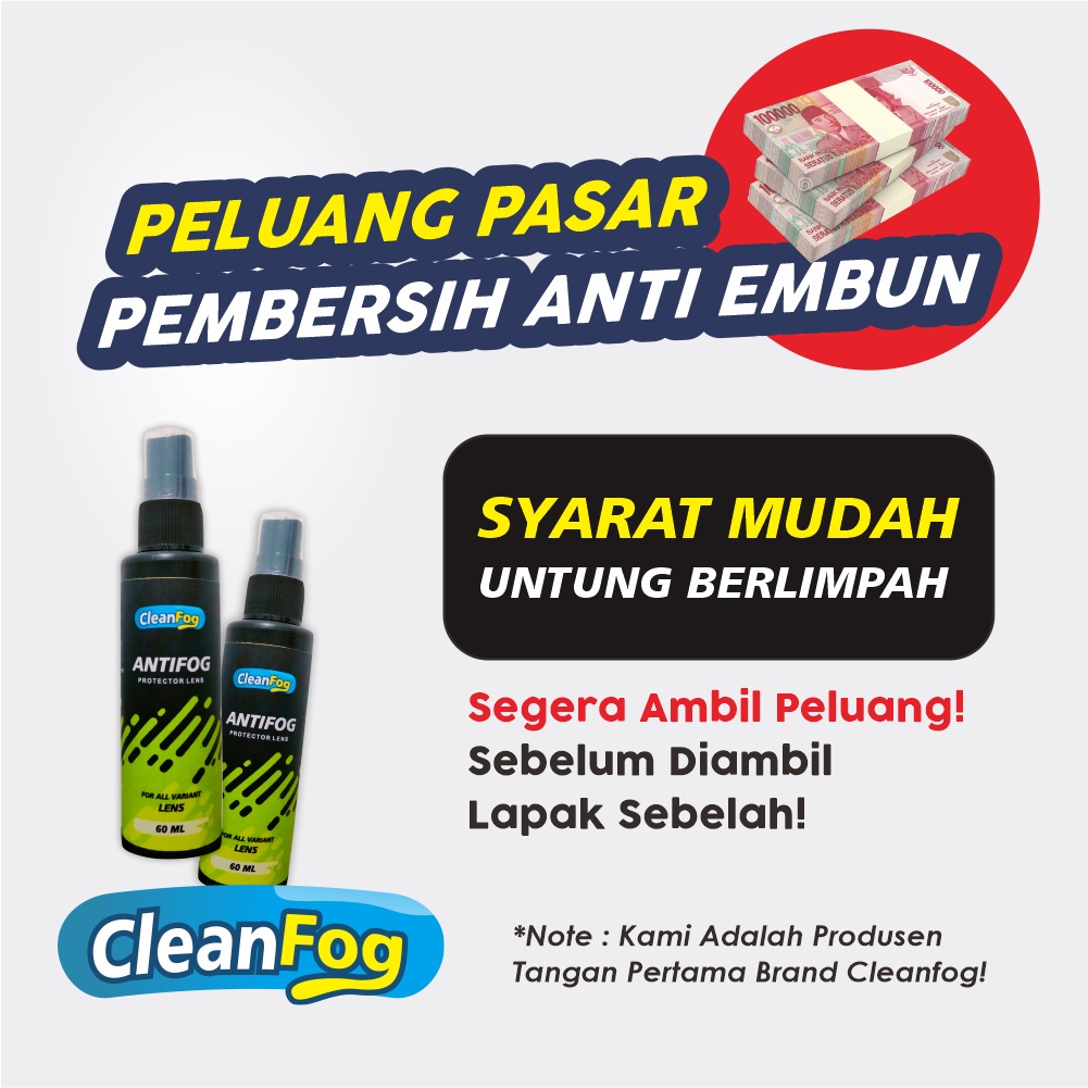 Pembersih Kacamata Antifog CleanFog 60 ML Lens Protector &amp; Cleaner Pembersih Lensa Anti Embun Hingga 3 Hari Lebih