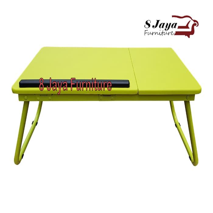 Meja Belajar Anak Folding Table Lipat Kecil Laptop Hijau MDF Kokoh Kaki Besi Tebal Anti Rayap Murah