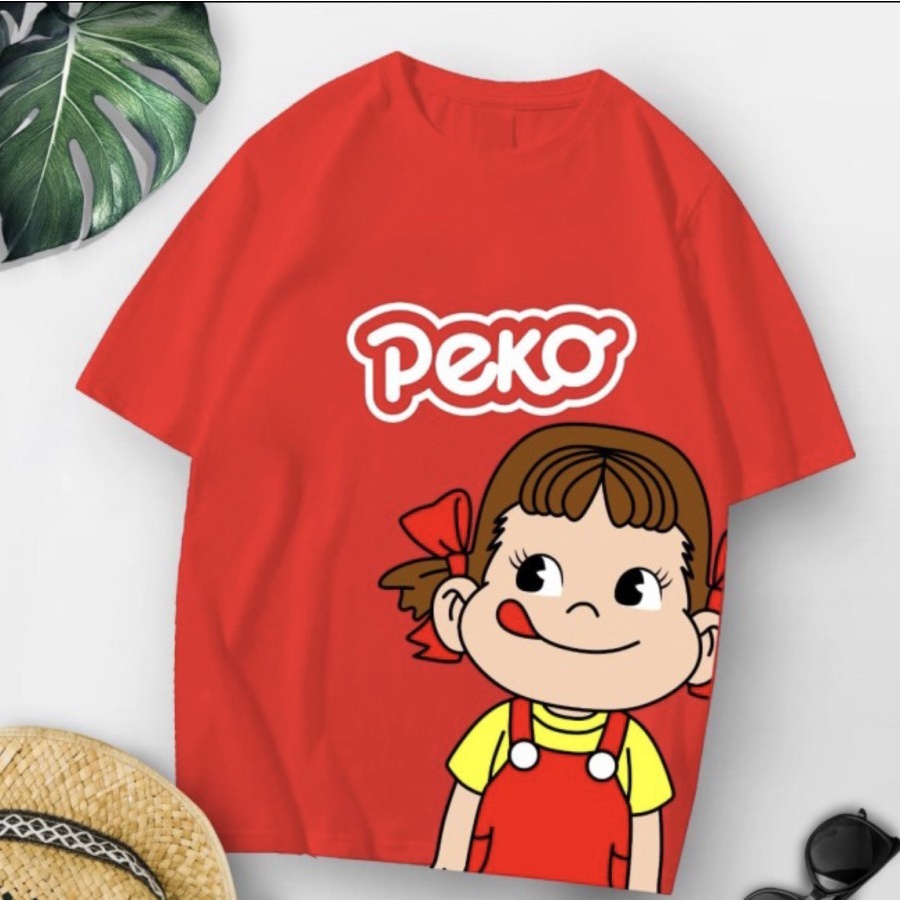 ATASAN KAOS OVERSIZE TSHIRT CEWEK WANITA DEWASA REMAJA ABG MOTIF PEKO MILKY KARTUN GIRL BAJU