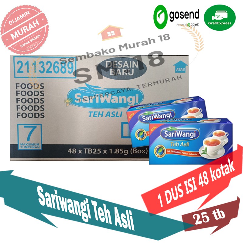 SARIWANGI TEH CELUP ASLI MURAH 25s DUS ISI 48 / Grosir Termurah Per Dus