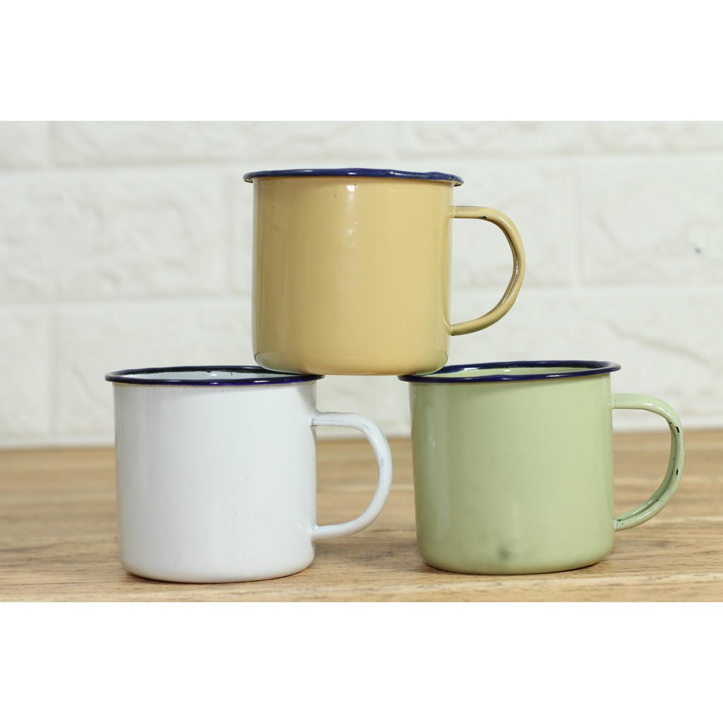 Cangkir enamel polos / Cangkir Enamel / Cangkir Jadul