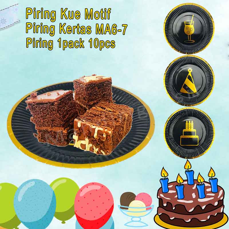 Piring Kue Motif * Piring Kue * Piring Kertas MA6-7 * 1pack 10pcs