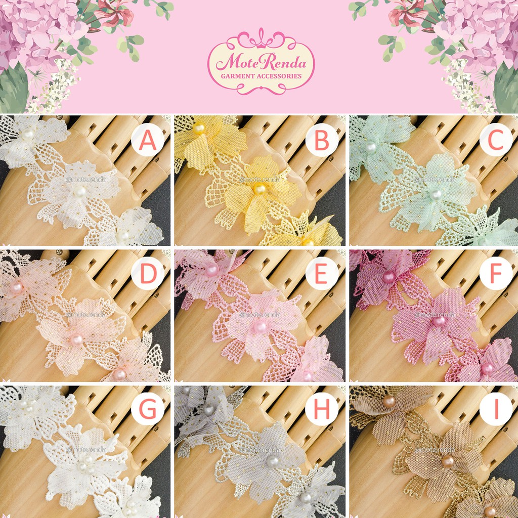 Renda bunga, lebar 6cm (harga per 50cm) kode 5AKA60