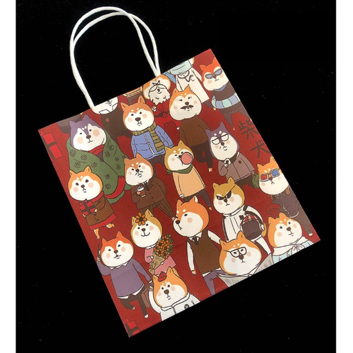 

JGO paper bag shiba inu motif dog lucu / plastik kantong sovenir hadiah