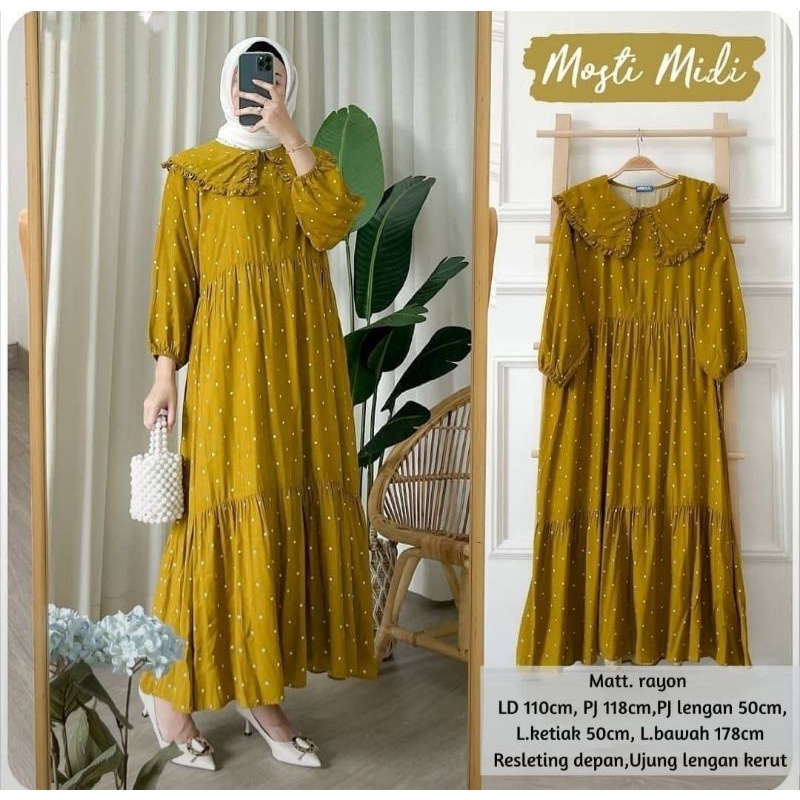 MOSTI MIDI / MIDI DRESS / MIDI RAYON BUSUI / DRESS POLKADOT / SANSO MIDI