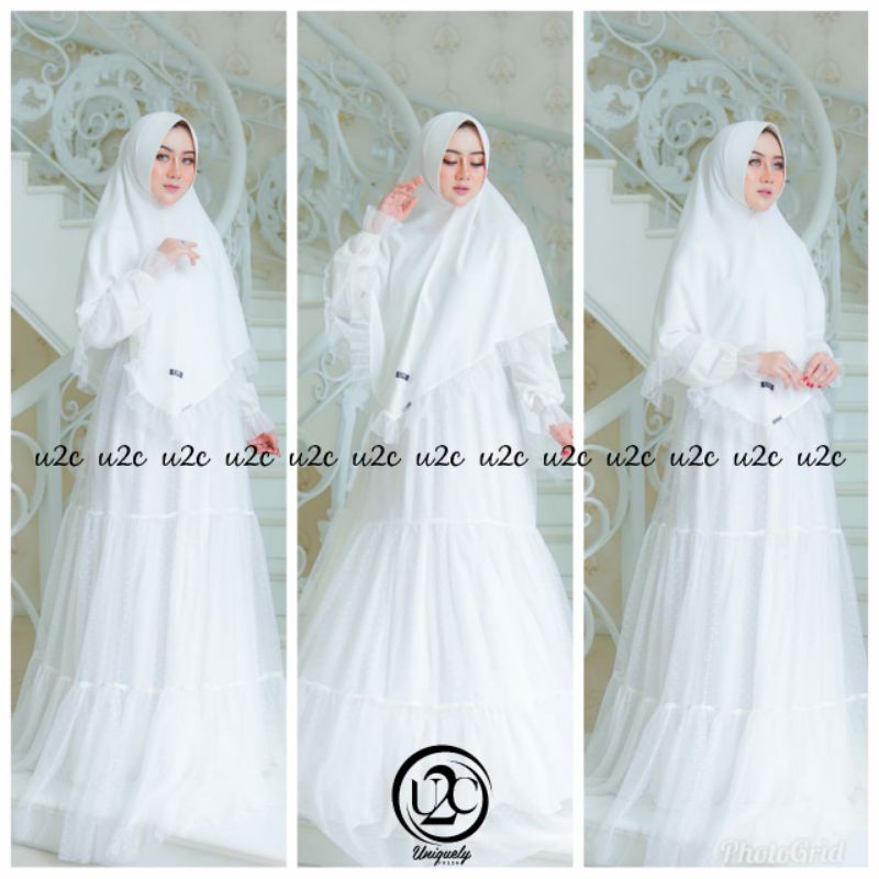 Gamis Putih Ikrimah (azizah)IED SERIES by U2C
