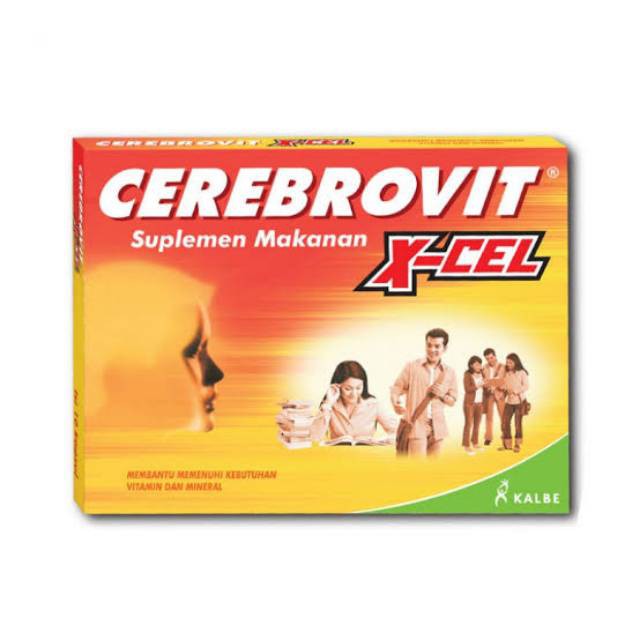 Cerebrovit X-Cel suplemen makanan untuk Nutrisi otak kemasan strip isi 10 kapsul