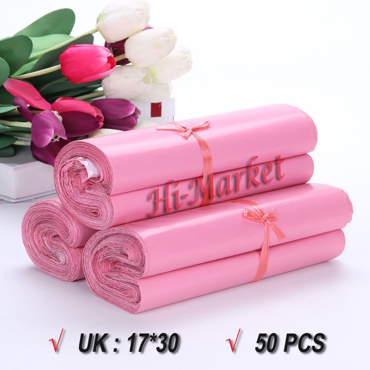 PLASTIK POLYMAILER PINK [17X30] 50PCS/BUNGKUS PLASTIK PACKING ONLINE