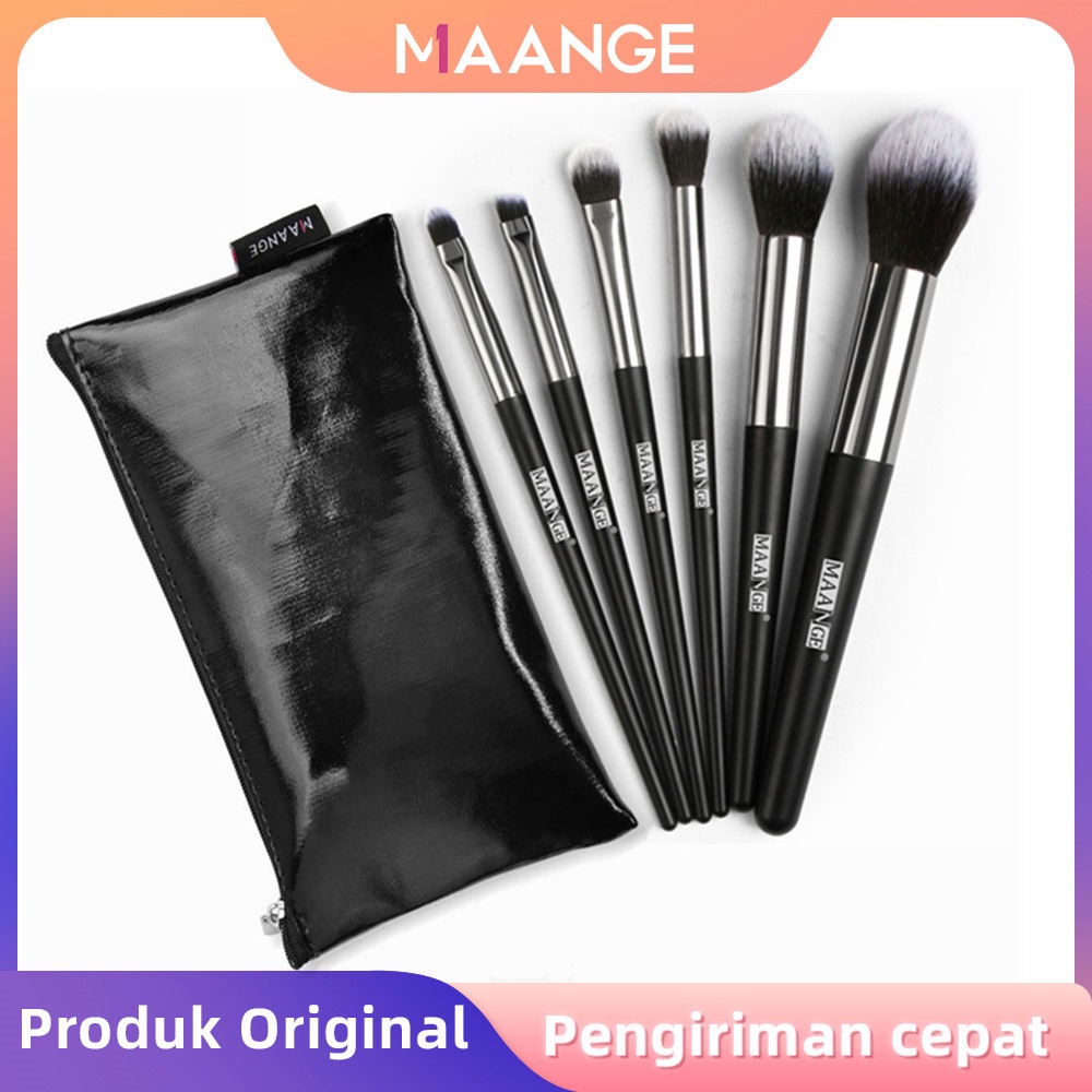 MAANGE 6pcs Kuas Kosmetik Pemula Untuk Bedak, Kuas Make Up Perona Mata Perona Pipi Dengan Tas