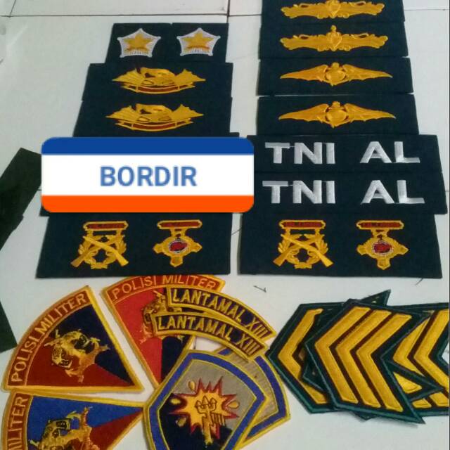 BORDIR NAMA ATRIBUT LOGO BET PATCH BRIVET SERAGAM TNI AL