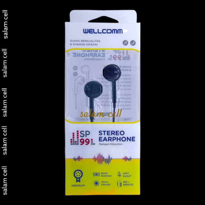 Headset HP Wellcomm Sp99 Earphone Headphone Cocok untuk Semua type hp