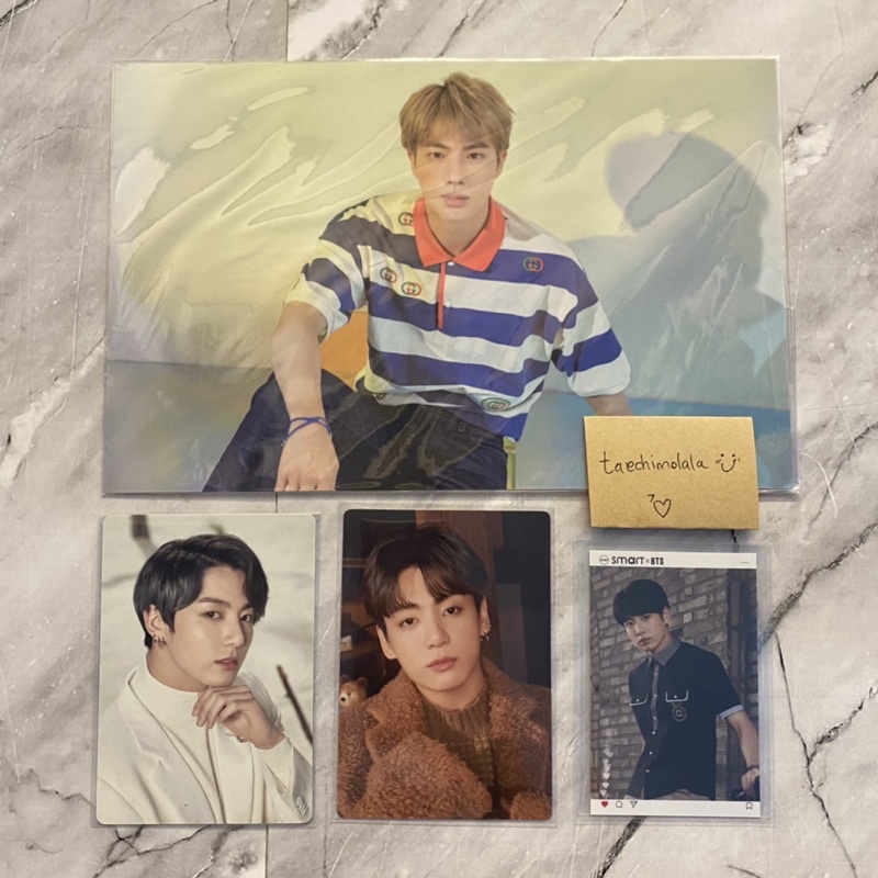 bts seokjin jungkook little wishes official mini photocard & SG 2020 mini poster - jk smart x bts pc