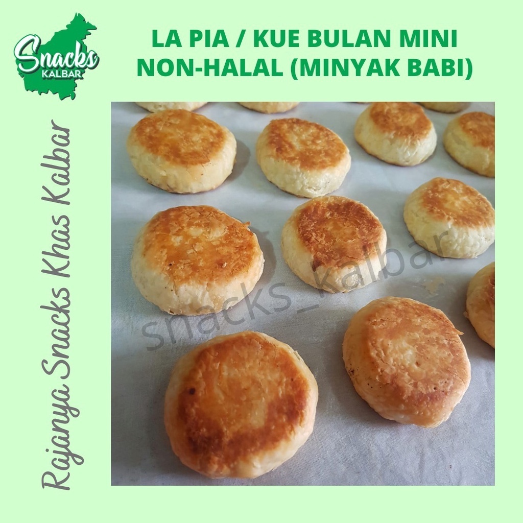 

Kue Bulan Mini Kutilang /Lapia/Guek Pia non halal perkotak isi 10 pcs khas Pontianak